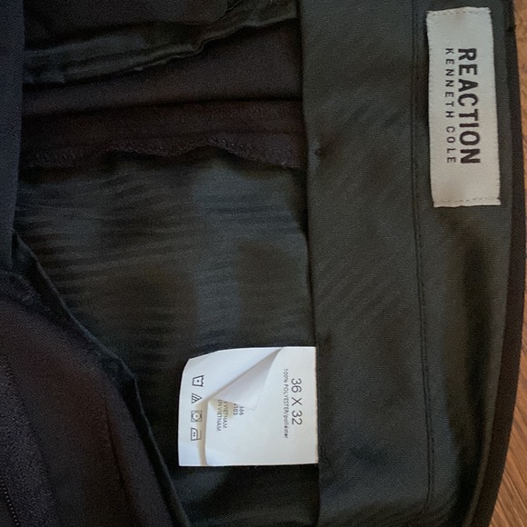 Reaction Kenneth Cole dress pants 100% polyester color black size 36X32 like new - Picture 2 of 3